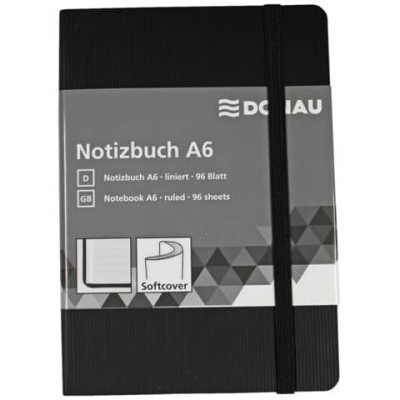 Taccuini Donau 95 ff righe A6 nero 1346101-01