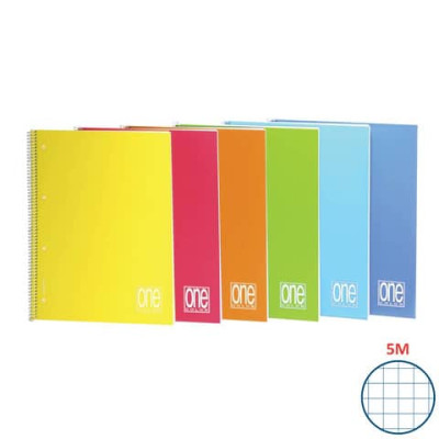 Quaderno spirlato Maxi One Color PPL Forato 80 Gr quadretti 5 mm