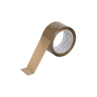 Nastro adesivo da imballo Q-Connect 50 mm x 66 m Avana - svolgimento silenzioso - conf. 6 pezzi - KF04381