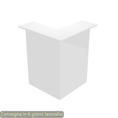 Bancone reception angolare 90° bianco 76x76xH.117 cm in melaminico linea Musa Artexport - 2824-COR/3