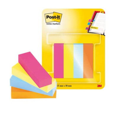 Segnapagina removibili in carta Poptimistic 15x50 mm Conf. 4 blocch. da 50 ff Post-it® assortiti - 670-4-POP