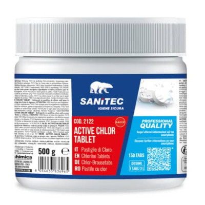 Detergente in pastiglie al cloro attivo Active Chlor Tablet Sanitec 500 g 2122