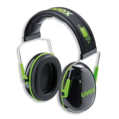 Cuffia antirumore Uvex K1 peso ultraleggero 180 g regolabile in lunghezza nero/verde - 2600001