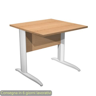 Scrivania fianchi metallo bianco opaco a L Presto 80x80xH.72 cm