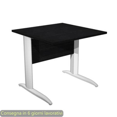 Scrivania fianchi metallo bianco opaco a L Presto 80x80xH.72 cm