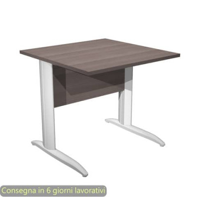 Scrivania fianchi metallo bianco opaco a L Presto 80x80xH.72 cm