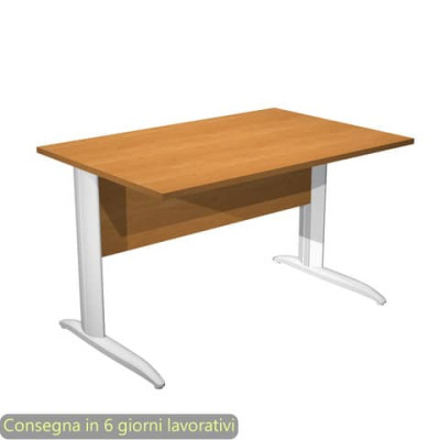 Scrivania fianchi metallo bianco opaco a L Presto 120x80xH.72 cm