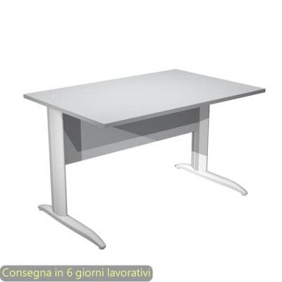 Scrivania fianchi metallo bianco opaco a L Presto 120x80xH.72 cm