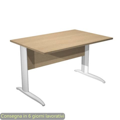 Scrivania fianchi metallo bianco opaco a L Presto 120x80xH.72 cm