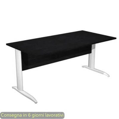 Scrivania fianchi metallo bianco opaco a L Presto 160x80xH.72 cm
