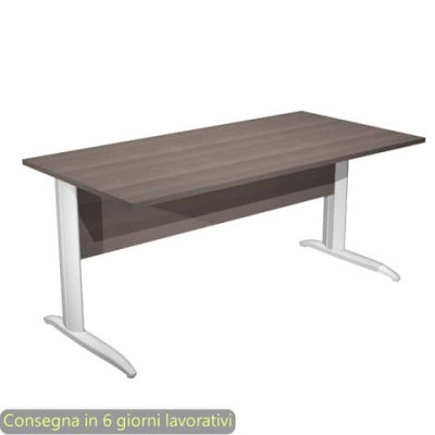 Scrivania fianchi metallo bianco opaco a L Presto 160x80xH.72 cm
