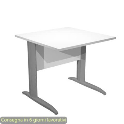 Scrivania fianchi metallo antracite a L Presto 80x80xH.72 cm