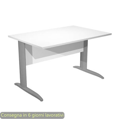 Scrivania fianchi metallo antracite a L Presto 120x80xH.72 cm