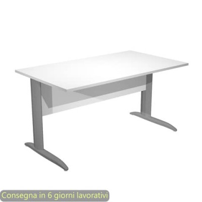 Scrivania fianchi metallo antracite a L Presto 140x80xH.72 cm