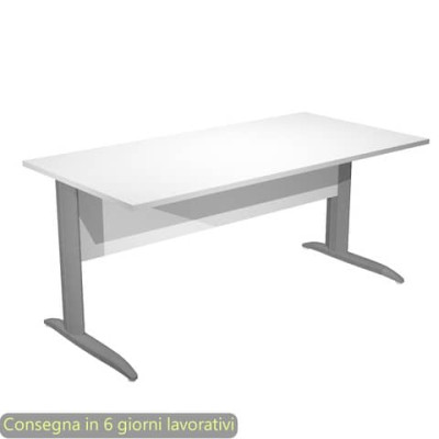 Scrivania fianchi metallo antracite a L Presto 160x80xH.72 cm