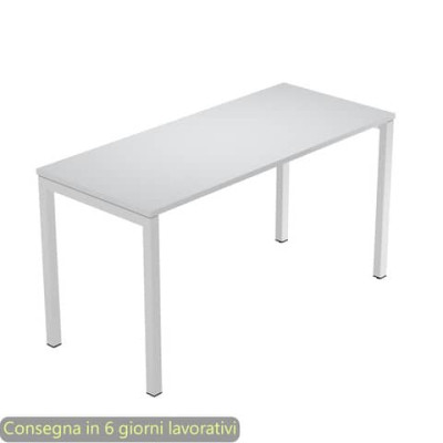Scrivania fianchi metallo grigio quadrati Venere Plus 140x60xH.72,5 cm