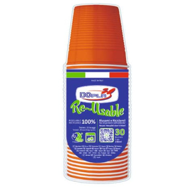 Stoviglie monouso Reusable arancioni