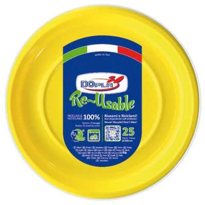 Stoviglie monouso Reusable gialle