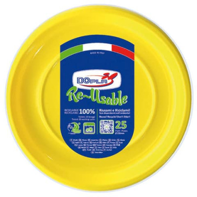 Stoviglie monouso Reusable gialle