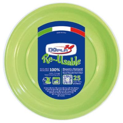 Stoviglie monouso Reusable verde acido