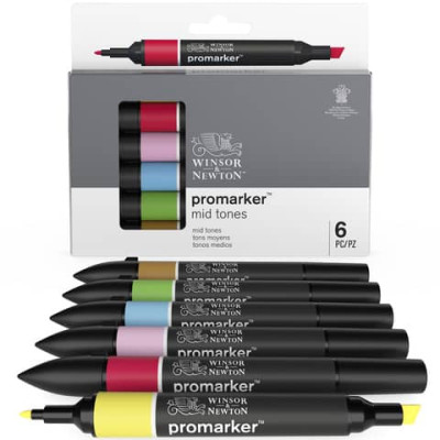 Set 6 pennarelli Promarker doppia punta fine-larga