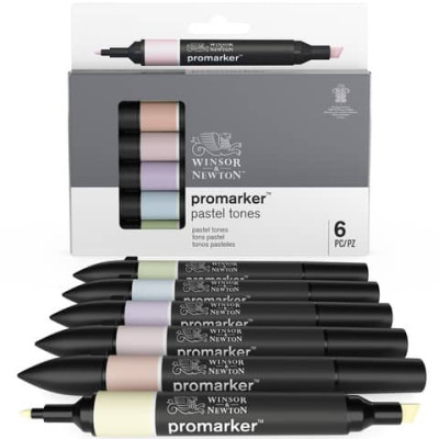Set 6 pennarelli Promarker doppia punta fine-larga
