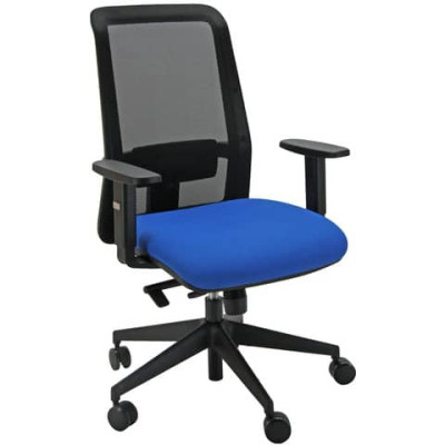 Sedia operativa girevole con schienale in rete PPL serie ECO synchro Jet Unisit blu - JEA/BR1/EB BLU