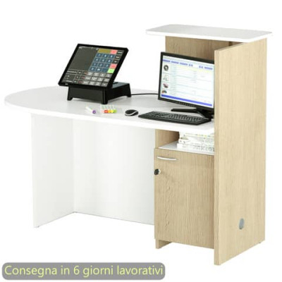 Postazione reception compatta 142,5x83xH.117,2
