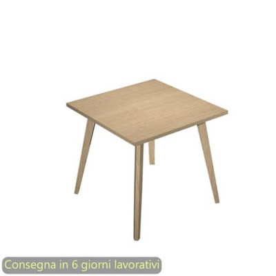 Scrivania Woody 80x80xH.74,4 cm con gambe rovere