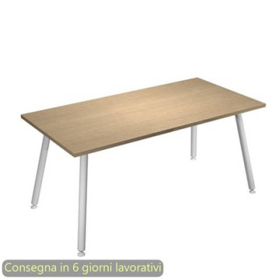 Scrivania Skinny Metal 160x80xH.74,4 cm gambe metalliche bianche