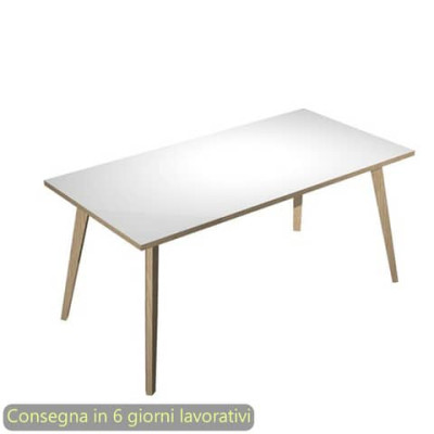 Scrivania Woody 160x80xH.74,4 cm gambe rovere