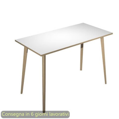 Tavolo alto Woody 160x80xH.105 cm con gambe rovere