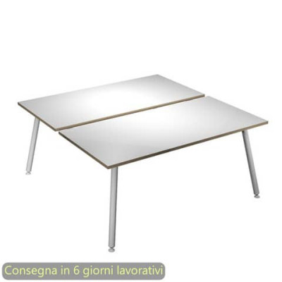 Scrivania Skinny Metal per open space 120x166xH.74,4 cm gambe metalliche bianche