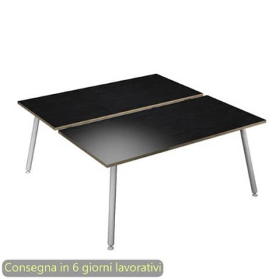 Scrivania Skinny Metal per open space 120x166xH.74,4 cm gambe metalliche bianche