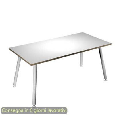 Scrivania Skinny Metal 180x80xH.74,4 cm gambe metalliche bianche