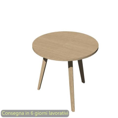 Tavolo riunione rotondo Woody ø80xH.74,4 cm con 3 gambe rovere