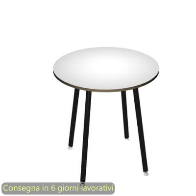 Tavolo riunione rotondo alto Skinny Metal ø100xH.105 cm 3 gambe metalliche bianche