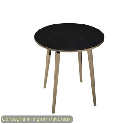 Tavolo riunione rotondo alto Woody ø100xH.105 cm con 3 gambe rovere