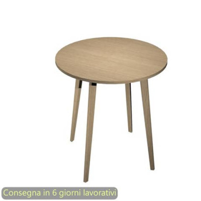 Tavolo riunione rotondo alto Woody ø100xH.105 cm con 3 gambe rovere