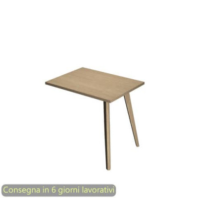 Allungo reversibile per scrivanie Woody 60x80xH.74,4 cm gambe rovere