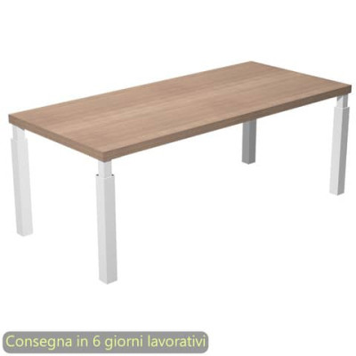Scrivania direzionale Flora 180x90xH.74 cm gambe metalliche bianche