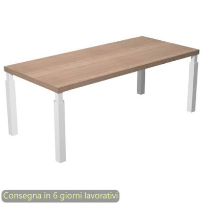 Scrivania direzionale Flora 210x90xH.74 cm gambe metalliche bianche