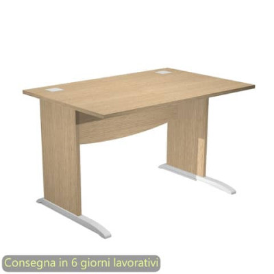 Scrivania Flex 120x80xH.73 cm fianchi in melaminico ad L