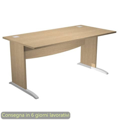 Scrivania Flex 180x80xH.73 cm fianchi in melaminico ad L