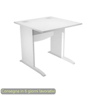 Scrivania Flex 80x80xH.73 cm con fianchiin melaminico ad L