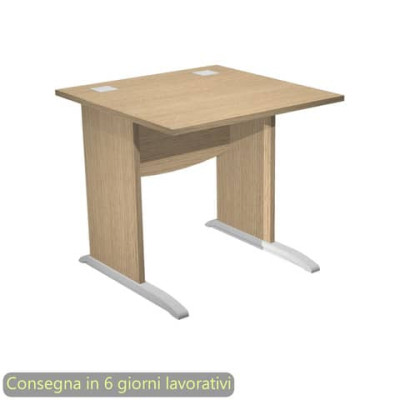 Scrivania Flex 80x80xH.73 cm con fianchiin melaminico ad L