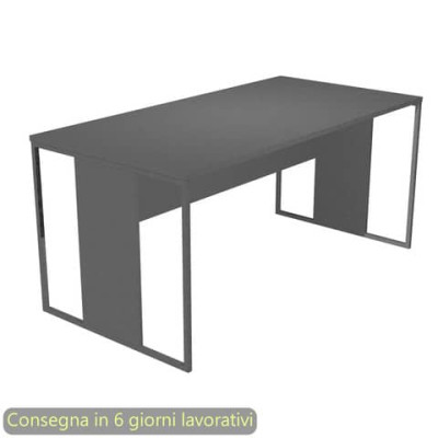 Scrivania 160x80xH.74,4 cm struttura metallo antracite-legno Blade