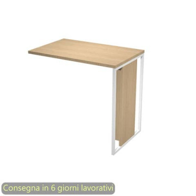 Allungo 80x50xH.74,4 cm destro/sinistrogamba metallo bianco