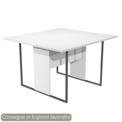 Tavolo riunioni 120x110xH.74,4 cm struttura metallo antracite-legno Blade