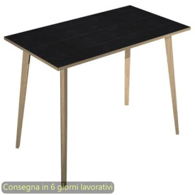 Tavolo alto Woody 140x80xH.105 cm con gambe rovere